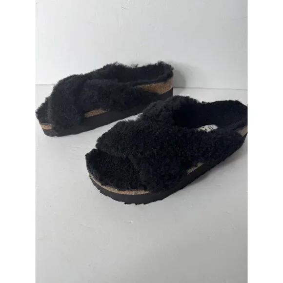 Birkenstock Papillio Daytona Shearling Black Sandal EU 36 US 5 Narrow - Picture 4 of 6